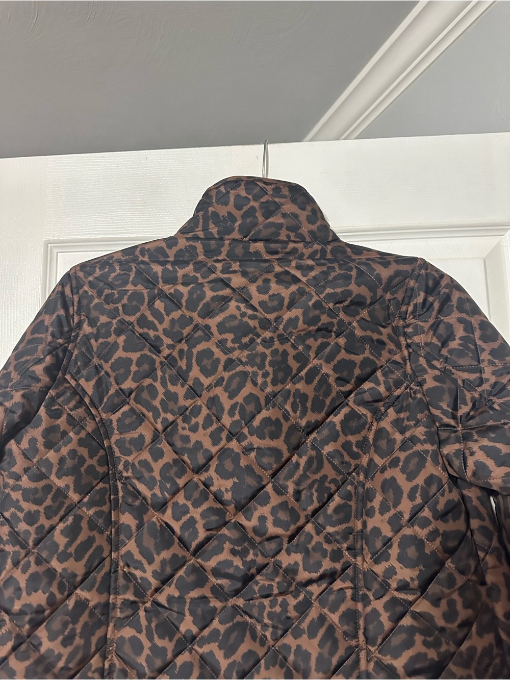 NWT St. John's Bay Brown and Black Leopard Quilted Puffer Jacket - Picture 10 of 16